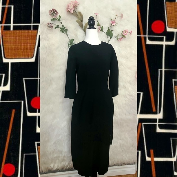 Vintage-1950s little black fringe dress - Picture 5 of 6